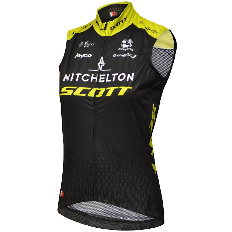 Neon trail straps-cycling clothing with bespoke patches-Gilet Donna Giordana FR-C Pro Mitchelton Scott Wind 2018