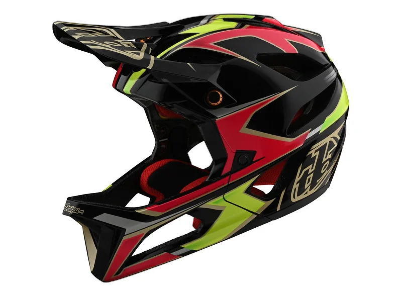 Windproof trail gloves-Bicycle helmet sharp theme-Troy Lee Designs Stage Full Face Helmet - Ropo - Pink-Yellow - 2020