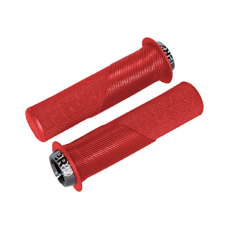 green torque-resistant grips-Reflective gravel shorts-Pro Lock On Trail Grips - Flange - Red