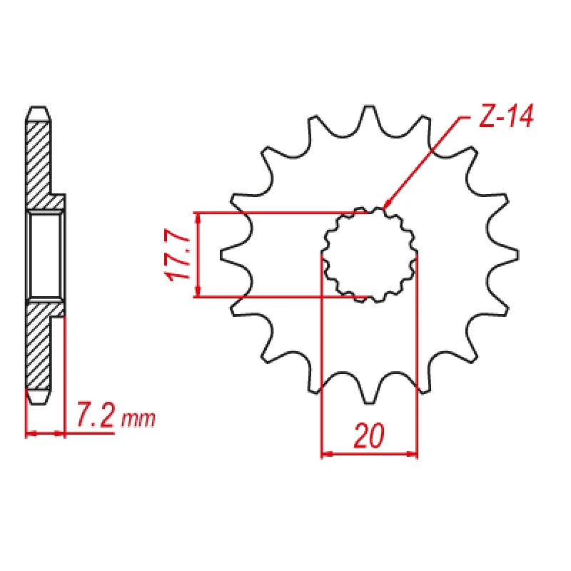 Cooling bike scarf-Padded trail cap-MTX YZ65 Steel Front Sprocket #420 (14T) (10-BR8-14)