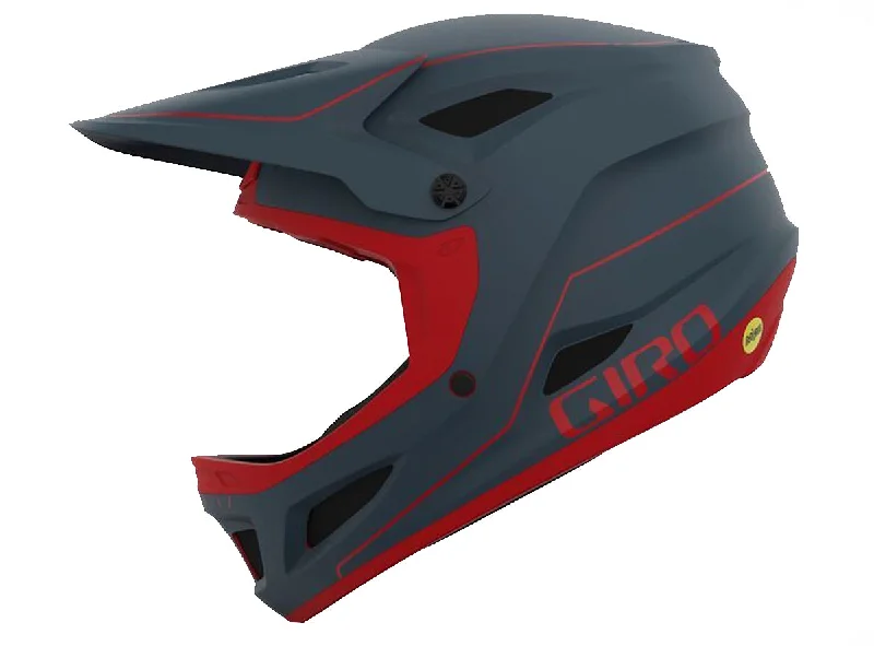 Firm trail grips-Bicycle helmet rig flip-Giro Disciple MIPS Full Face Helmet - Matt Portaro Gray-Red