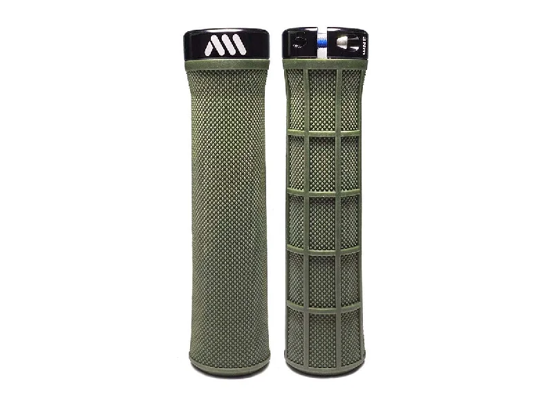 composite embossed grips-Thin bike rain shell-AMS Berm Lock-On Grip - Green