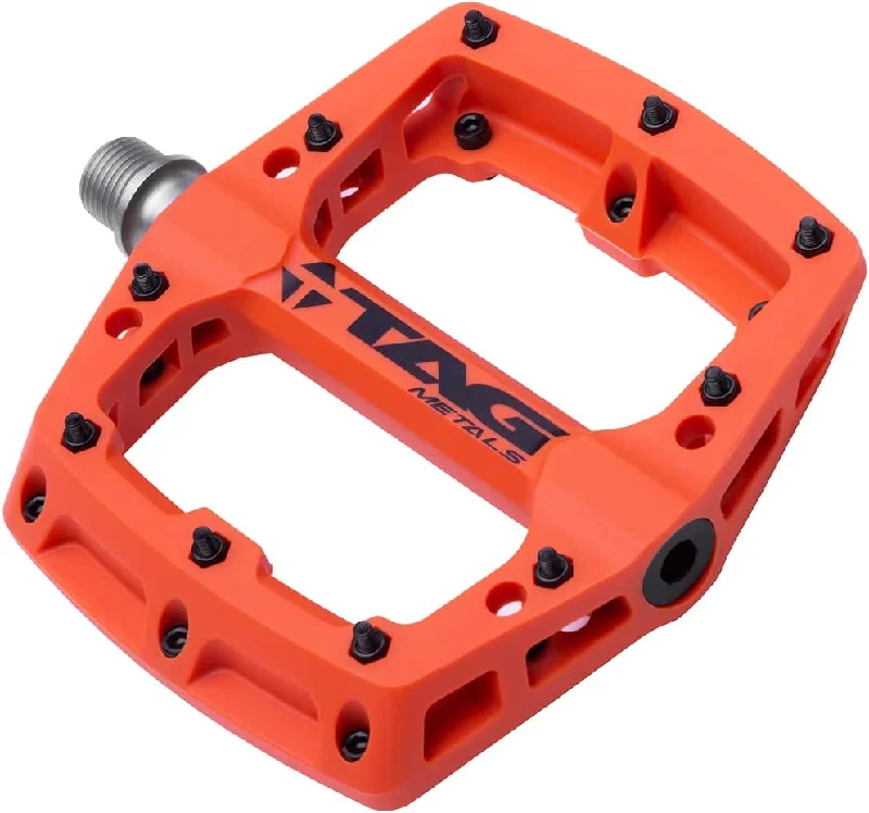 Neon trail guard-TAG Metals T3 Nylon Pedals - Orange