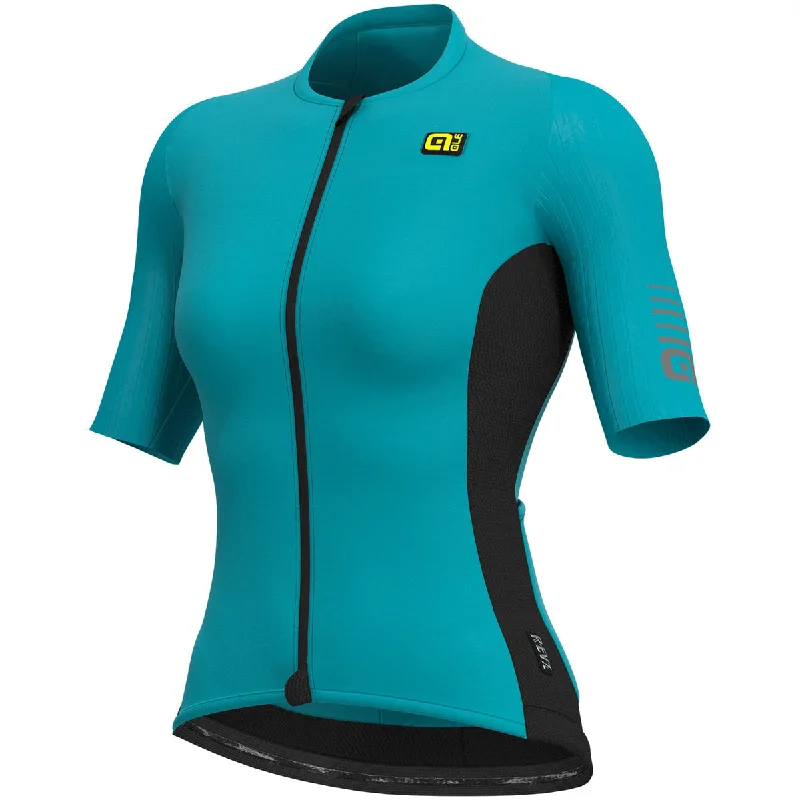 Thin MTB shorts-cycling clothing with wind slits-Maglia donna Ale R-EV1 Race - Azzurro