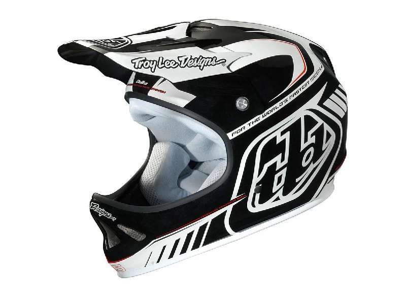 Neon saddle pad-Bicycle helmet circle track-Troy Lee Designs D2 Delta Full Face Helmet - White-Black