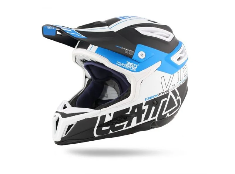 Soft shoe inserts-Bicycle helmet vault gaze-Leatt DBX 5.0 V12 Full Face Helmet - Black-Blue