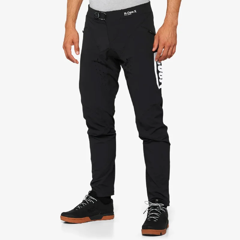 Padded gravel shorts-cycling clothing with full flex-Pantaloni 100% R-Core X - Nero