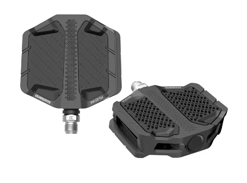 Thin bike shirt-Shimano EF205 E-Bike Flat Pedals - Black