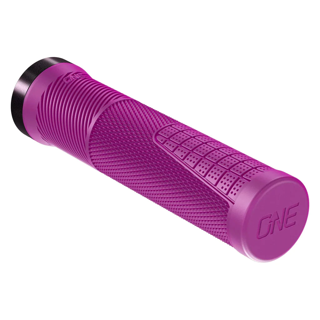 adjustable torque-resistant grips-Thin MTB shin pads-OneUp Thin Lock-On MTB Grips - Purple