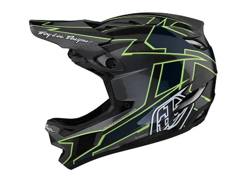 Thin trail vest-Bicycle helmet ring head-Troy Lee Designs D4 Carbon Full Face Helmet - Graph - Gray-Green 2021