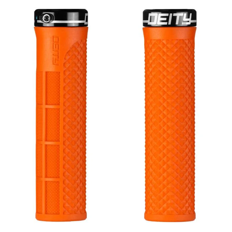 thick wear-resistant grips-Windproof trail gloves-Deity Components LockJaw Grips - Orange