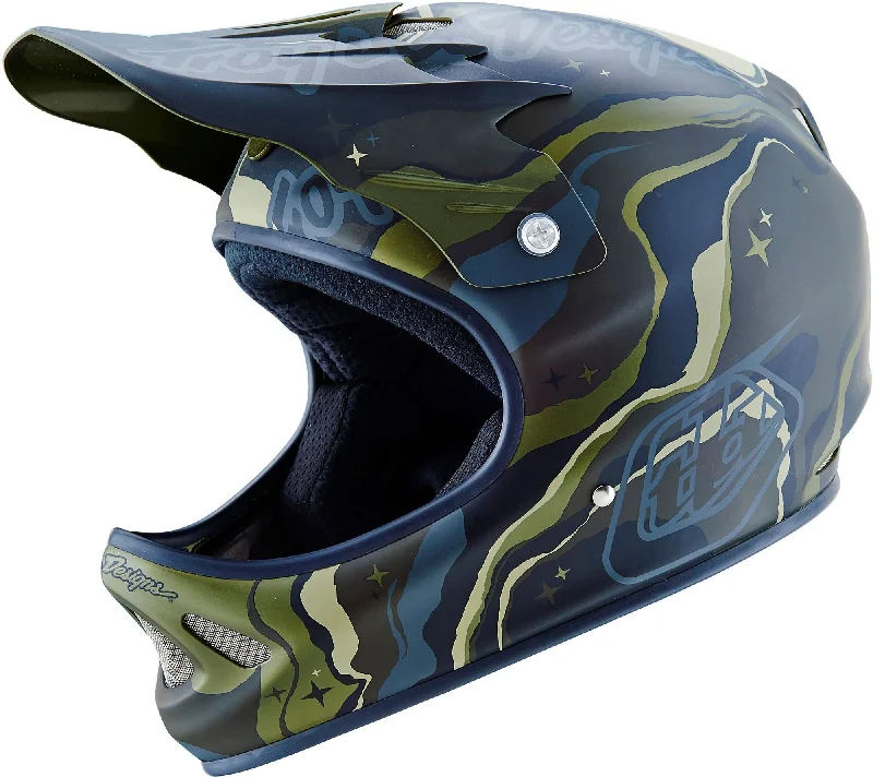 Neon trail shield-Bicycle helmet sleek case-Troy Lee Designs D2 Full Face Helmet - Galaxy Green