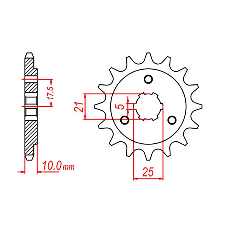 Neon trail straps-Soft trail raincoat-MTX 1448 Steel Front Sprocket #525 (15T) (10-31D-15)