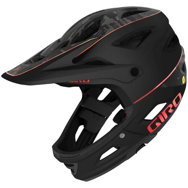 Firm gravel pedals-Bicycle helmet veil set-Giro Switchblade MIPS Full Face Helmet - Matt Black Hypnotic - 2020