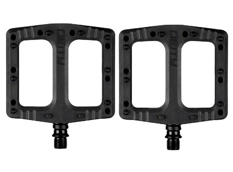 Durable ankle bands-Deity Components Deftrap Platform Pedals - Black