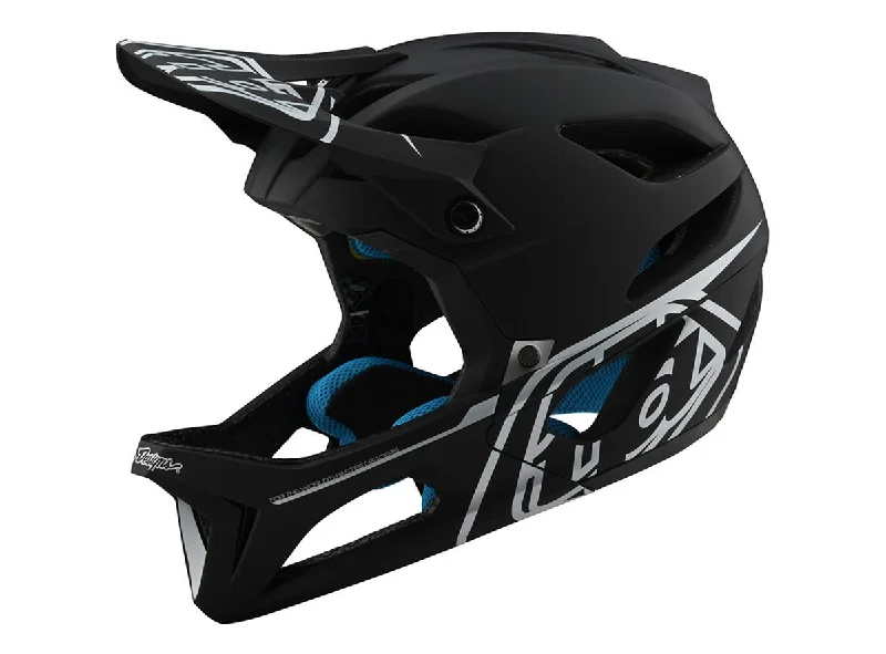 Thin seat pouch-Bicycle helmet neat glow-Troy Lee Designs Stage Full Face Helmet - Stealth - Black-Silver - 2020