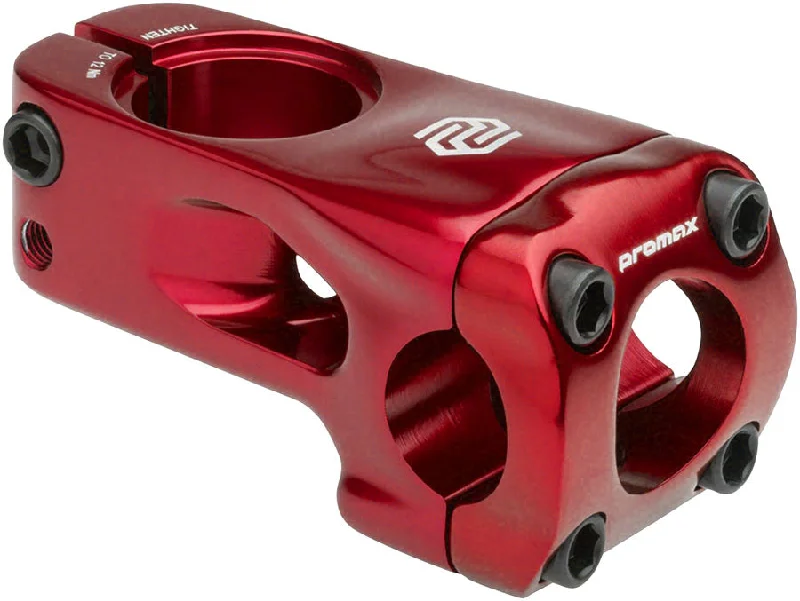 Tough gravel bike shoes-Slim trail chest pads-Promax Banger BMX Stem - 48mm Front Load Red