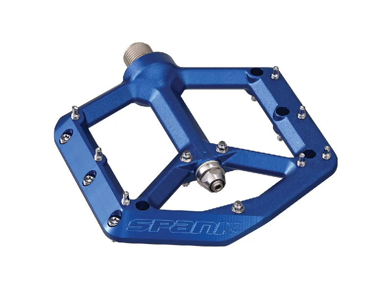 Firm trail grips-Spank Spike Reboot Pedals - Blue