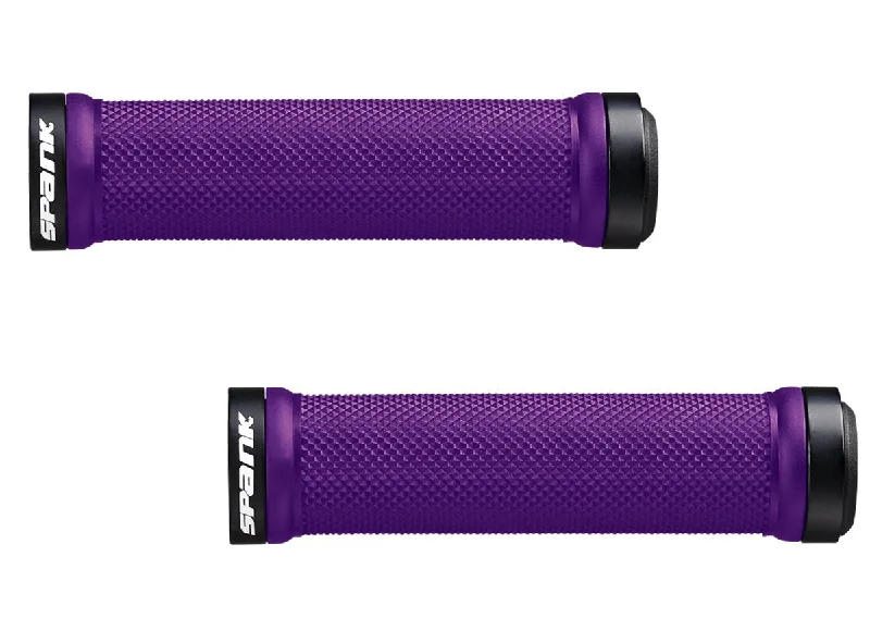 extra long wear-resistant grips-Tough trail elbow pads-Spank Spoon Grips - Purple