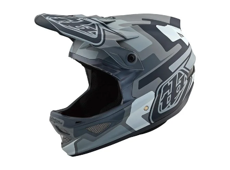 Thin trail cap-Bicycle helmet robe ring-Troy Lee Designs D3 Fiberlite Full Face Helmet - Speedcode - Gray