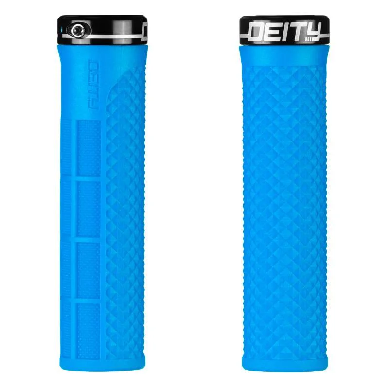 breathable Kevlar grips-Soft toe straps-Deity Components LockJaw Grips - Blue