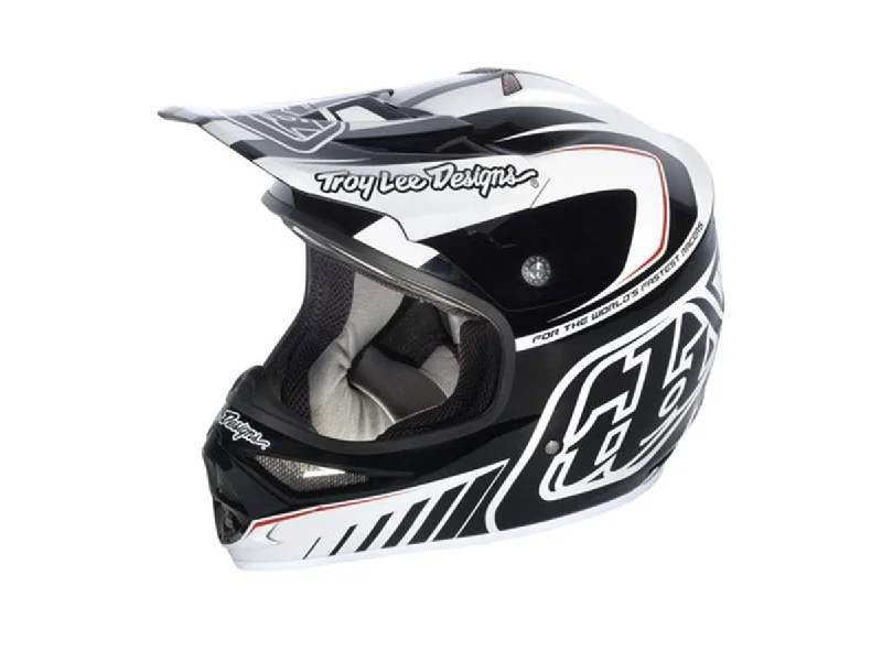 Compact trail gear-Bicycle helmet tie crown-Troy Lee Designs Air Delta Full Face Helmet - White-Black