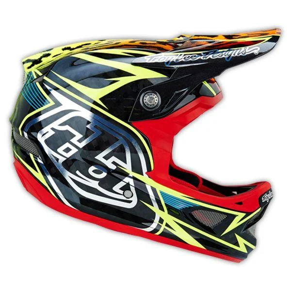 Neon trail raincoat-Bicycle helmet wear knot-Troy Lee Designs D3 Carbon Full Face Helmet - Speeda Yellow