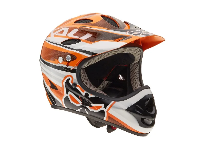 Lightweight trail sack-Bicycle helmet notch done-Kali Savara Full Face Helmet - Celebrity Orange