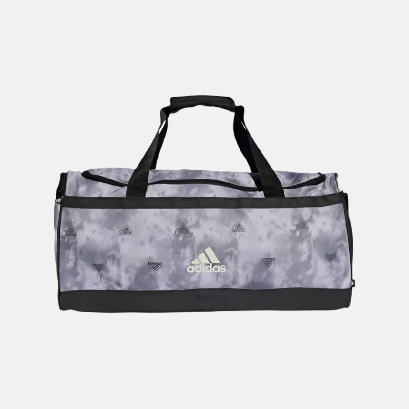 Windproof trail sleeves-Cooling trail cap-Adidas Essentials Linear Graphic Training Duffel Bag -Multicolor/Chalk White