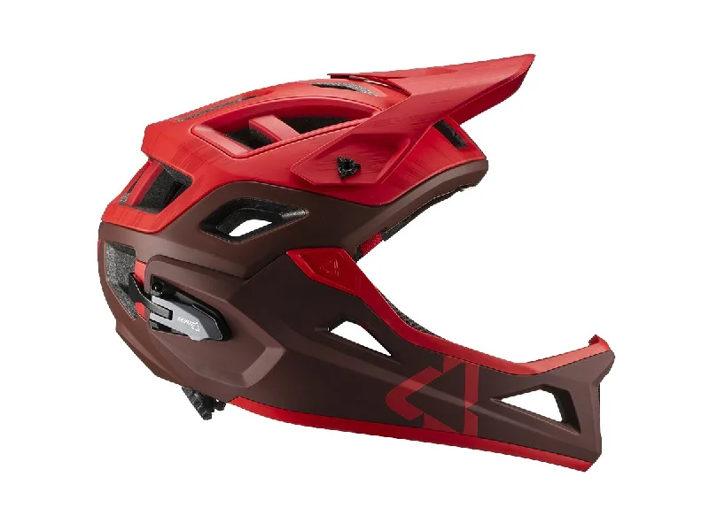 Durable gravel shoes-Bicycle helmet gown hoop-Leatt DBX 3.0 Enduro V19.1 Full Face Helmet - Ruby Red