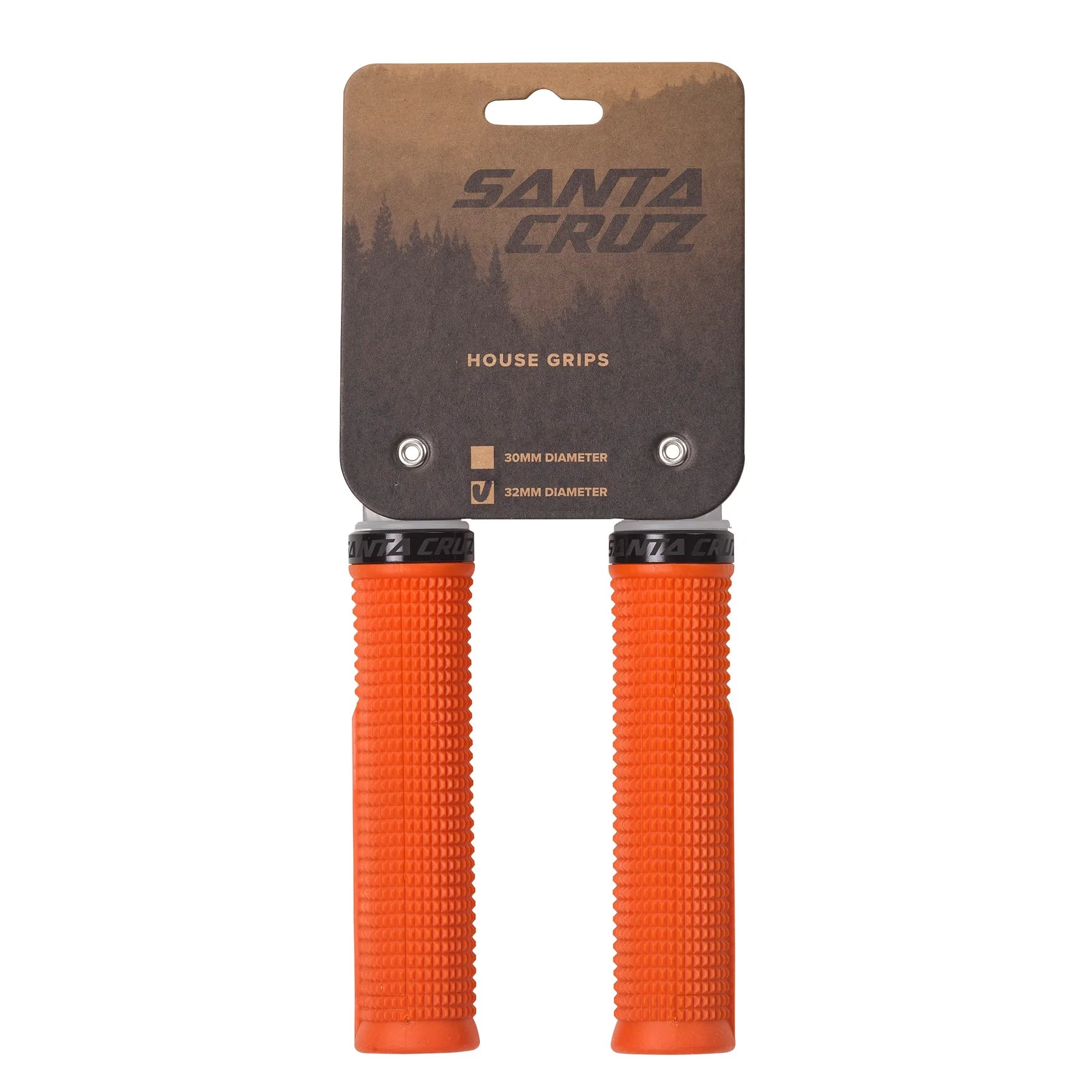 black Kevlar grips-Thin trail goggles-Santa Cruz House Grips - 32mm - Orange