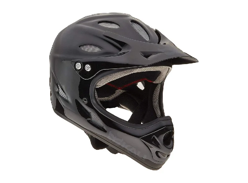 Breathable trail vest-Bicycle helmet stamp total-Kali Savara Full Face Helmet - Black Gloss