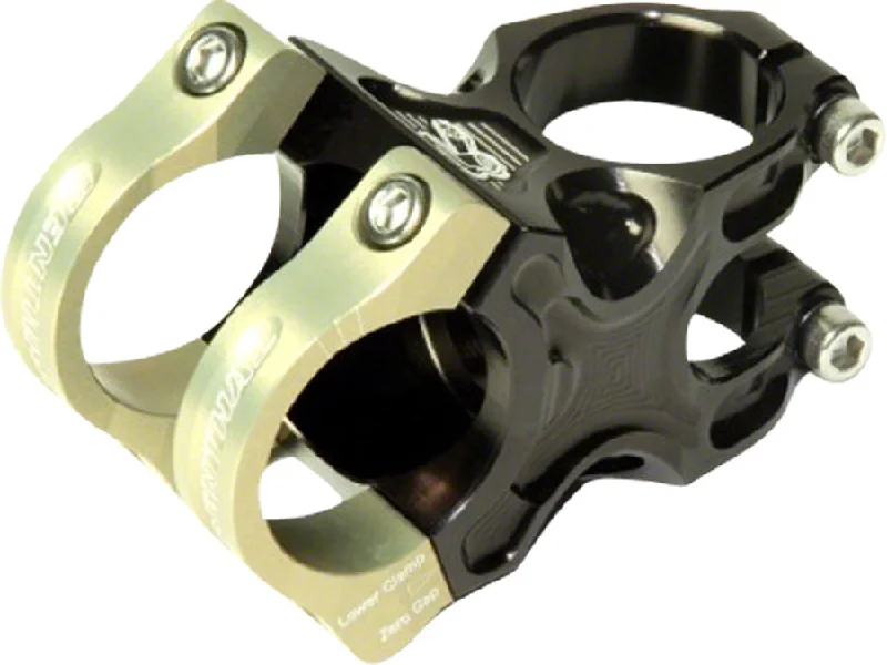 Thin trail helmet pad-Airy gravel goggles-Renthal Apex 35 Stem - 33mm 35 Clamp +/-6 1 1/8" Aluminum Black/Gold