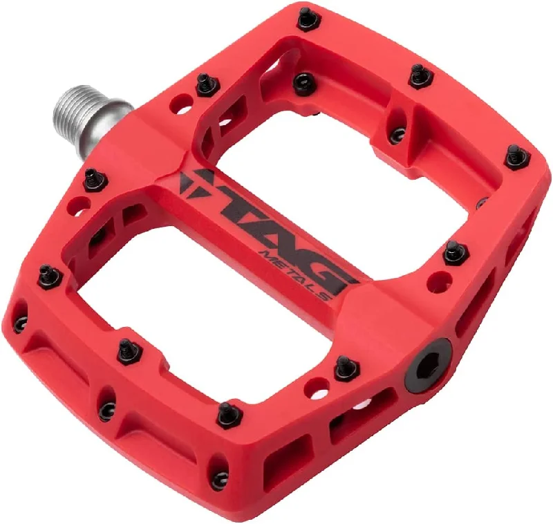 Airy trail arm warmers-TAG Metals T3 Nylon Pedals - Red