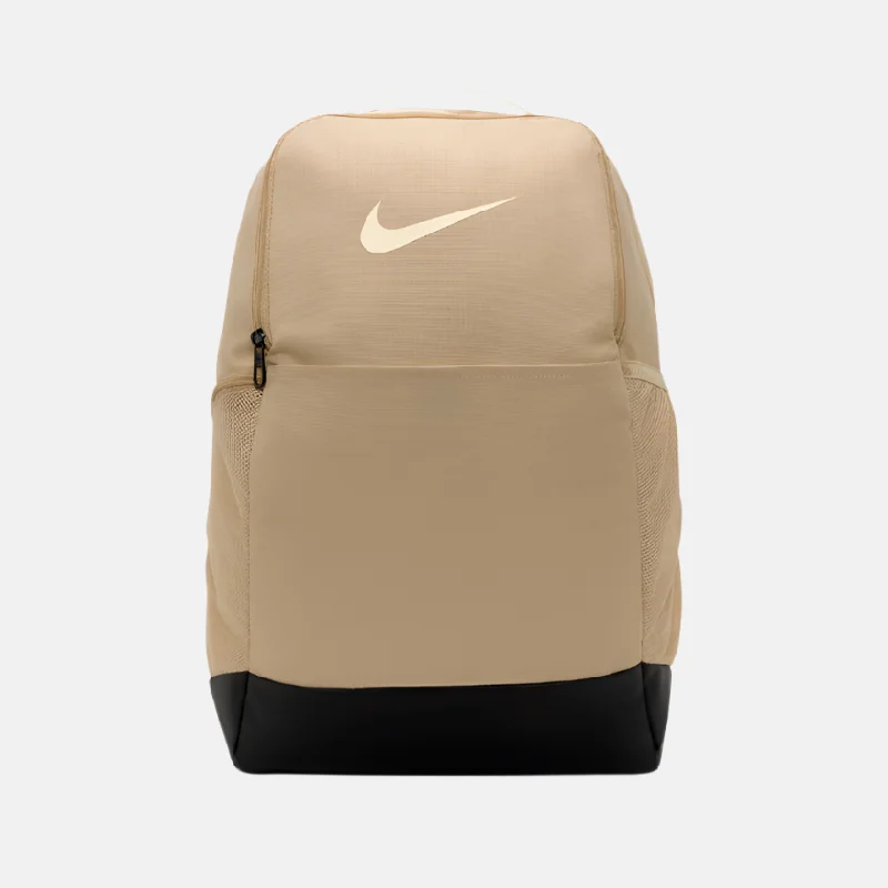 Warm trail gloves-Padded trail cap-Nike Brasilia 9.5 Training Backpack Medium 24L -Sesame/Black/Pale Ivory