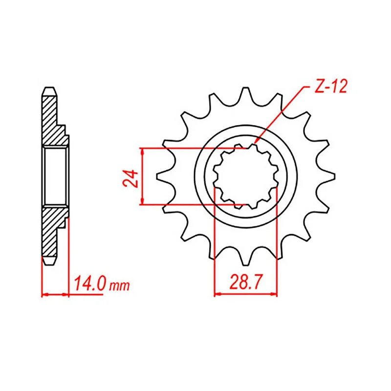 Reflective trail bands-Sleek raincoat-MTX 1529 Steel Front Sprocket #530 (17T) (10-283-17)