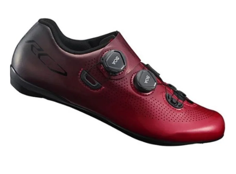 Stretchy arm straps-cycling clothing with hard paths-Shimano RC701 Road Shoe - SMU - Wide - Red