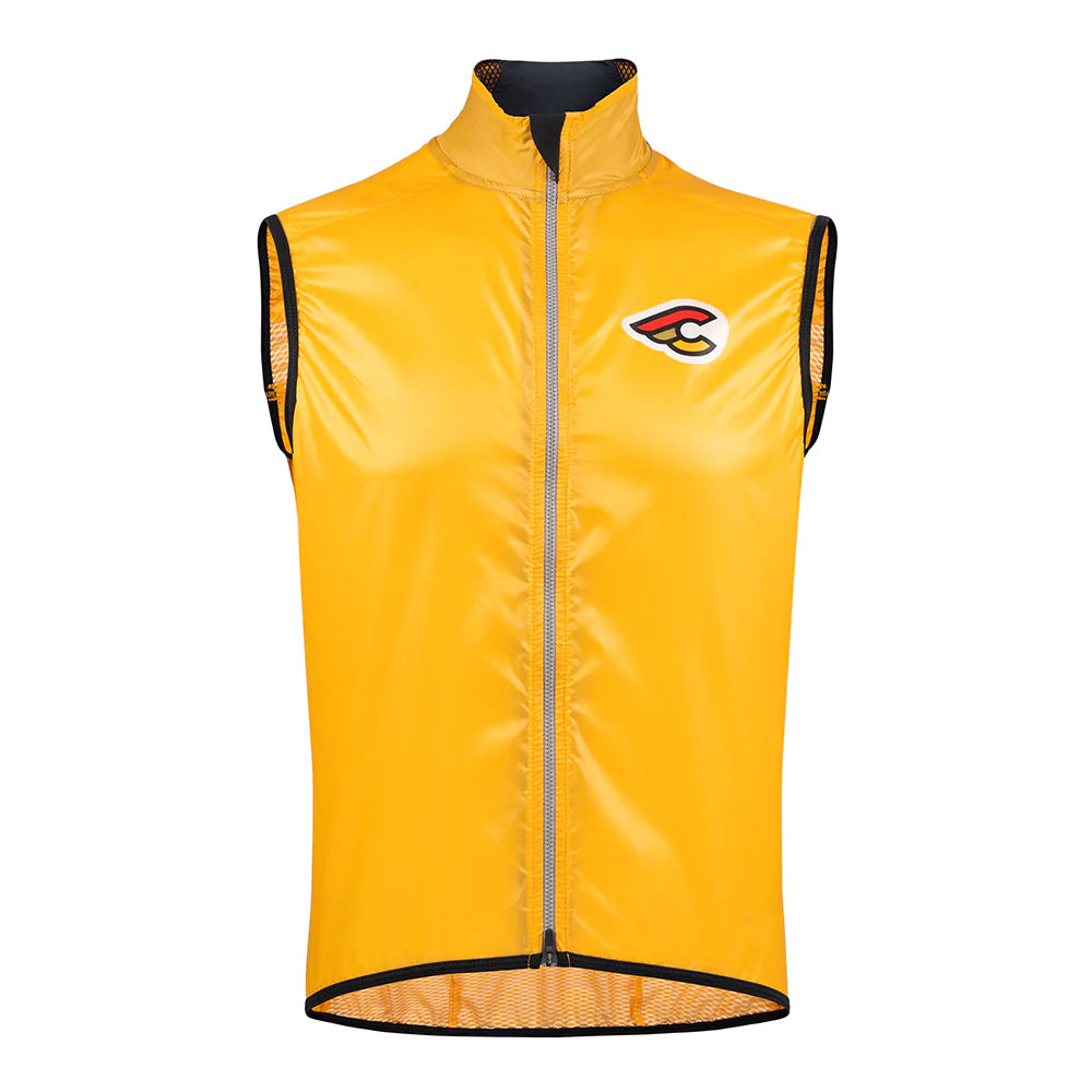 Thin shoe covers-cycling clothing with breeze holes-Gilet Cinelli Supercorsa - Giallo