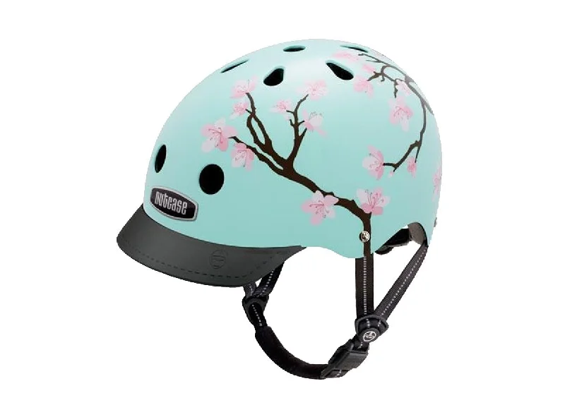 Tough gravel pedals-Bicycle helmet sure mesh-Nutcase Cherry Blossom Urban Helmet - Turquoise