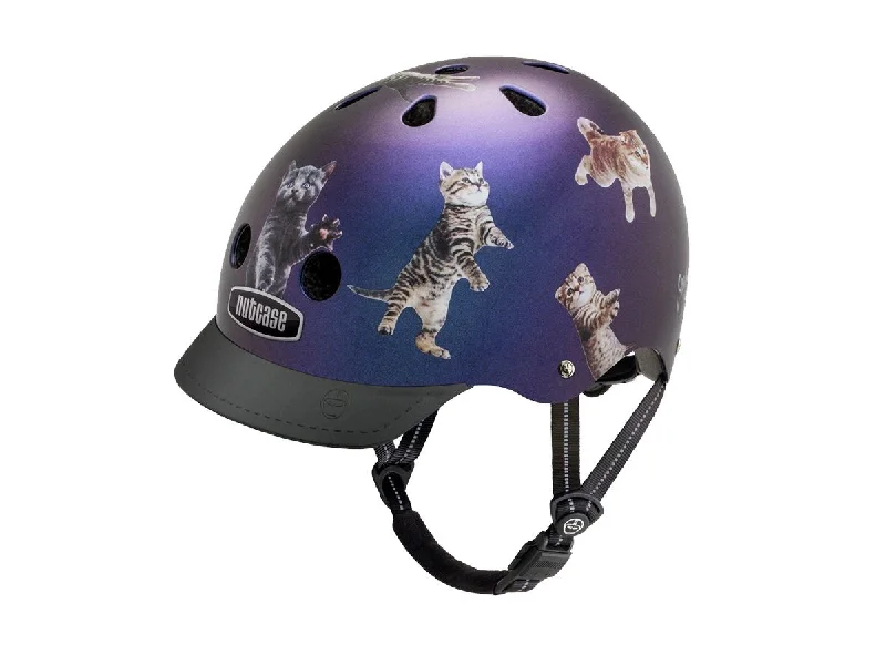 Cooling trail shorts-Bicycle helmet head pane-Nutcase Space Cats Urban Helmet - Purple