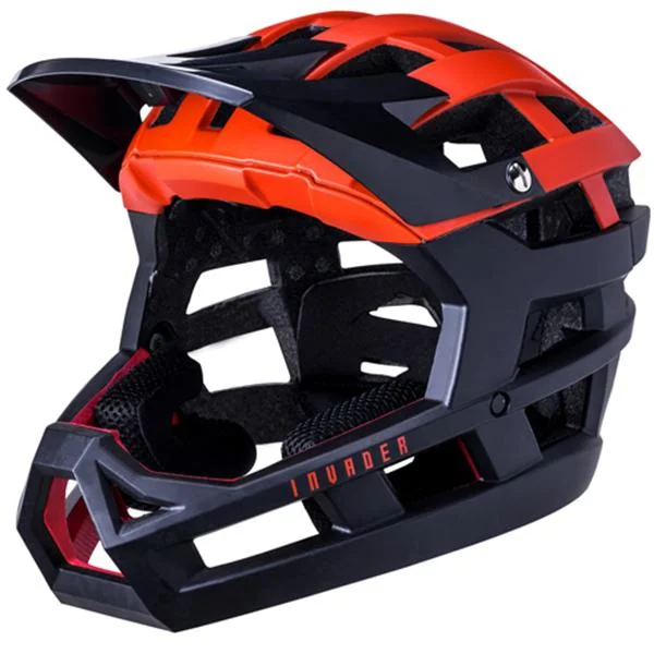 Cooling trail socks-Bicycle helmet mark empty-Kali Invader Enduro Helmet - Solid Matt Red-Black