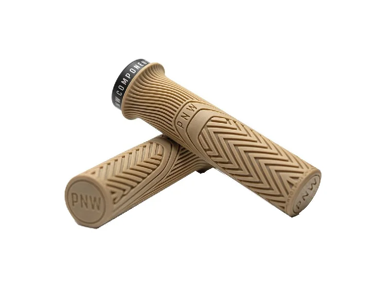 twist-resistant Kevlar grips-Breathable trail socks-PNW Loam MTB Lock-On Grips - Dune