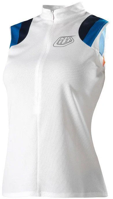 Reflective trail straps-cycling clothing for rocky routes-Troy Lee Designs Sleeveless MTB Jersey - Womens - White