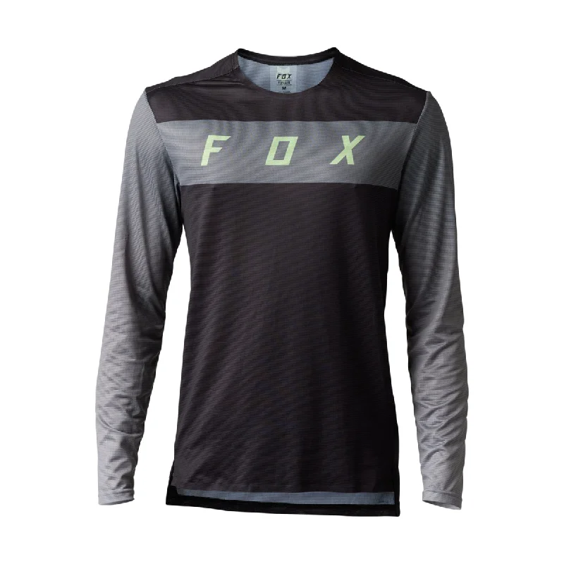 Firm trail shoulder pads-cycling clothing with icy dawns-Fox Racing Flexair Long Sleeve MTB Jersey - Arcadia - Black