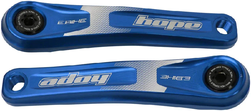 Thin wrist pads-Bicycle daily hire-Hope Ebike Crank Arm Set - 155mm ISIS Specialized Offset Blue