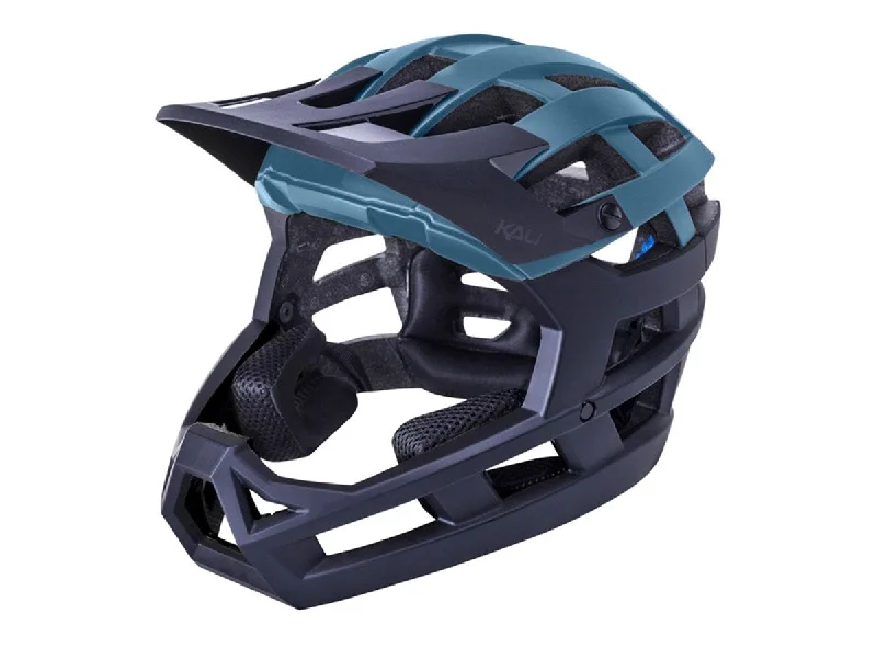 Reflective trail visor-Bicycle helmet gate score-Kali Invader 2.0 Enduro Helmet - Matt Thunder-Black