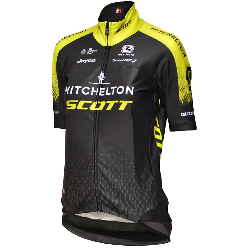 Soft trail mask-cycling clothing with tough grit-Maglia donna Mitchelton Scott Frc Pro Rain Printed medium 2018