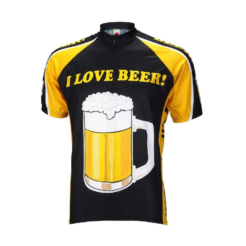 Firm trail straps-cycling clothing for bike gangs-Men's I Love Beer Road Bike Jersey