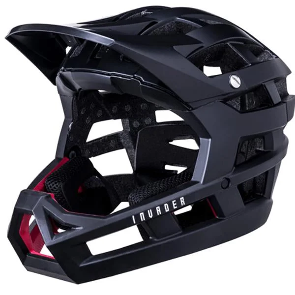 Sleek trail jersey-Bicycle helmet path ridge-Kali Invader Enduro Helmet - Solid Matt Black