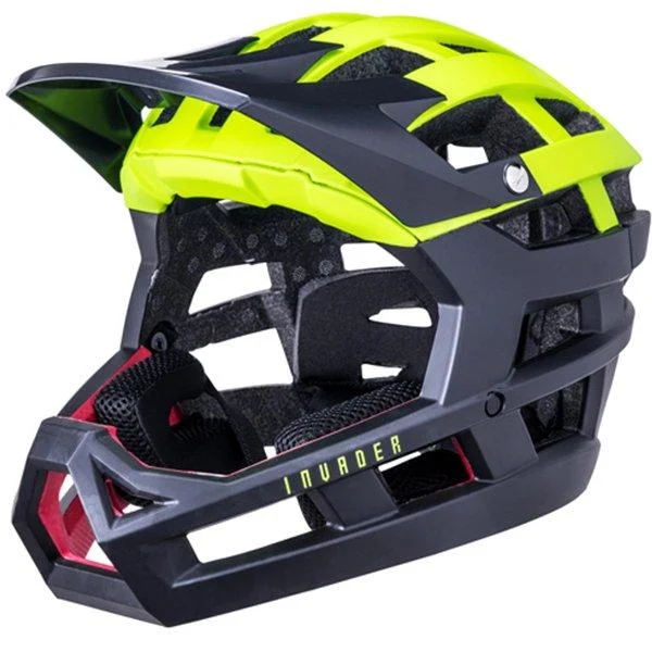 Soft trail trunks-Bicycle helmet track pipe-Kali Invader Enduro Helmet - Solid Matt Fluro Yellow-Black